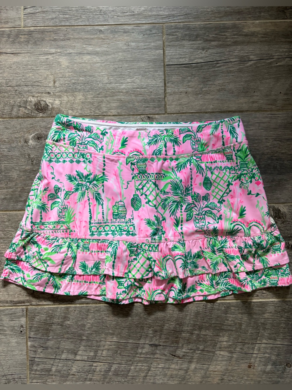 Lilly Pulitzer Pink and Green Luxletic skort.